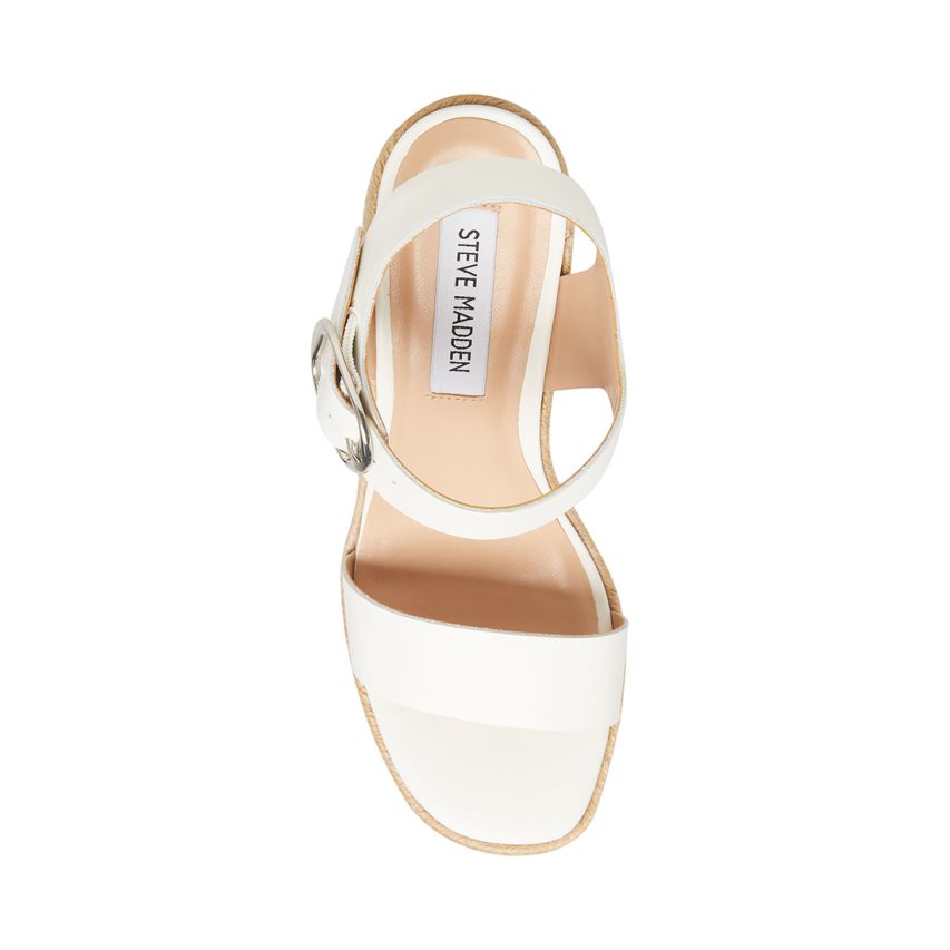 Sandalias Tacones Steve Madden Janice Cuero Mujer Blancas | ES XK2S60